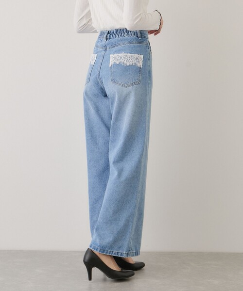 Jayro(ジャイロ)の「ポケットレースデニムワイドパンツ(デニムパンツ・レディース・ブラック系その他/サックスブルー・M)」の14枚目の写真