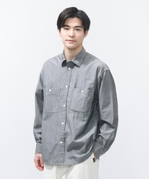 シャンブレーシャツ」に該当するグレー/灰色系のメンズファッション