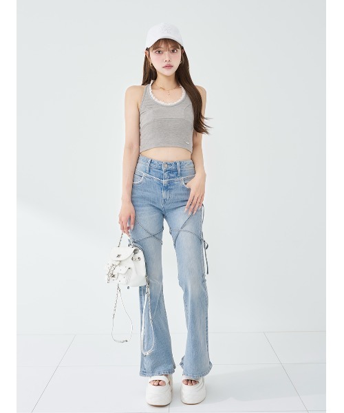 ♥️Darich ダーリッチ レースドッキングホルターリボンスウェットトップス♥️ レースドッキングホルターリボンスウェットトップス（その他トップス