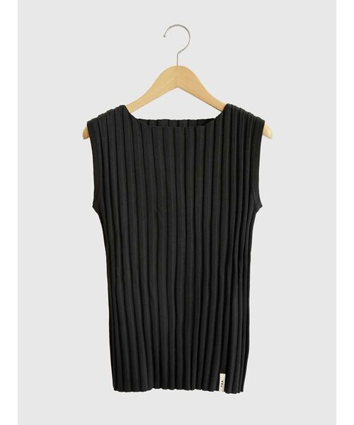 FIKA.（フィーカ）の「Wide rib sleeveless knit pullover（ニット/セーター・レディース・ブラック/オレンジ系2/オフホワイト/グリーン系その他2・MEDIUM）」の5枚目の写真