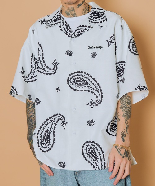 Subciety(サブサエティ)の「Large paisley shirt(シャツ/ブラウス・メンズ・ブラック/ホワイト/グリーン/オレンジ・SMALL/MEDIUM/LARGE/X-LARGE)」の2枚目の写真