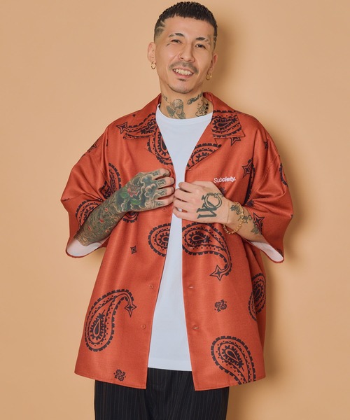 Subciety(サブサエティ)の「Large paisley shirt(シャツ/ブラウス・メンズ・ブラック/ホワイト/グリーン/オレンジ・SMALL/MEDIUM/LARGE/X-LARGE)」の4枚目の写真