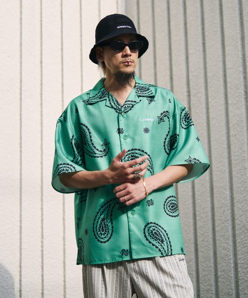 Subciety(サブサエティ)の「Large paisley shirt(シャツ/ブラウス・メンズ・ブラック/ホワイト/グリーン/オレンジ・SMALL/MEDIUM/LARGE/X-LARGE)」の3枚目の写真