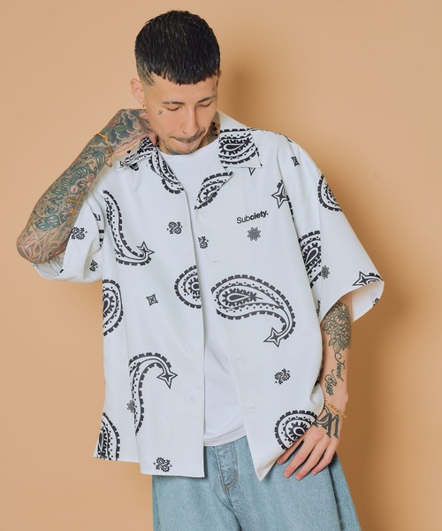 Subciety(サブサエティ)の「Large paisley shirt(シャツ/ブラウス・メンズ・ブラック/ホワイト/グリーン/オレンジ・SMALL/MEDIUM/LARGE/X-LARGE)」の9枚目の写真