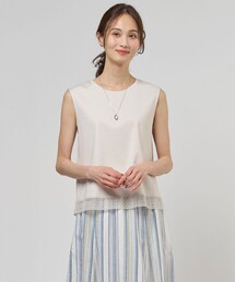 Tシャツ/カットソー レイヤード タンクトップ」に該当するレディースの
