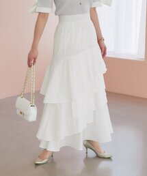 La boutique BonBon | 【立体的で華やか】コットンナイロンイレヘムティアードスカート(スカート)