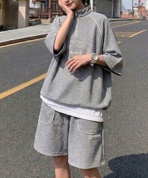 SHEPP（シープ）の「ルーズフィット パイピングデザイン 1/4ジップ ジャージセットアップ（ジャージ）」