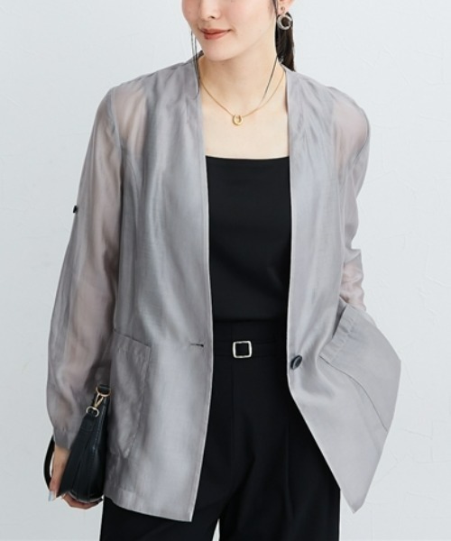セール】LEATHER SWITCHING OVER JACKET（カバーオール）｜CLANE
