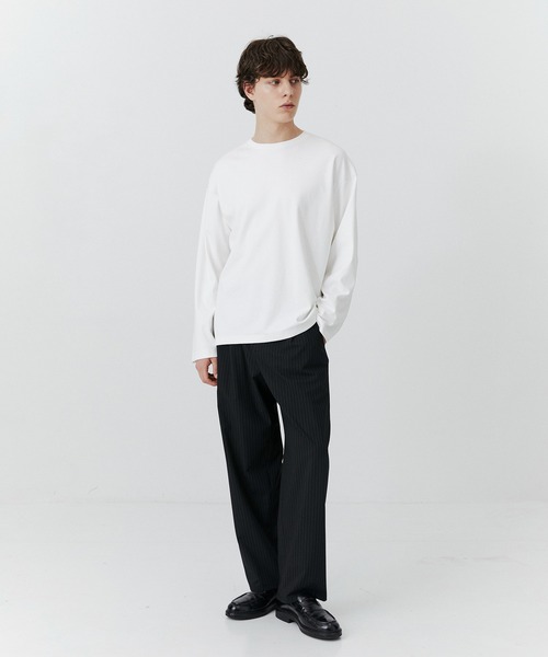 PUBLIC TOKYO（パブリックトウキョウ）の「【残りわずか】トロストライプスラックス /バレル/バギー/抗ピリング/ストレッチ/接触冷感/ウォッシャブル/伸縮性/夏服/大人カジュアル（スラックス・メンズ・ダークグレー/ブラック・2/1）」の20枚目の写真