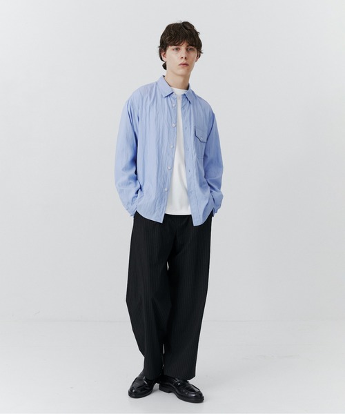 PUBLIC TOKYO（パブリックトウキョウ）の「【残りわずか】トロストライプスラックス /バレル/バギー/抗ピリング/ストレッチ/接触冷感/ウォッシャブル/伸縮性/夏服/大人カジュアル（スラックス・メンズ・ダークグレー/ブラック・2/1）」の18枚目の写真