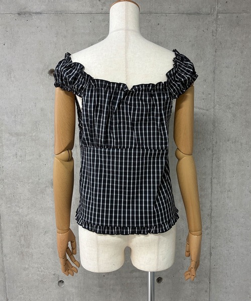 GLAMOROUS JANE(グラマラスジェーン)の「チェック柄フロントボタントップス(シャツ/ブラウス・レディース・ブラック・M/L)」の7枚目の写真