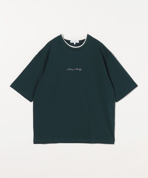 A DAY IN THE LIFE UNITED ARROWS（アデイインザライフユナイテッドアローズ）の「ポンチ フェイクレイヤード カットソー＜A DAY IN THE LIFE＞（Tシャツ/カットソー・メンズ・ダークグリーン/ブラック/ベージュ/ホワイト・S/XL/L/M）」の4枚目の写真