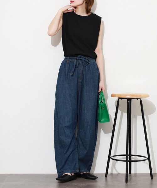 atONE(アットワン)の「ライトオンスデニムイージーバレルパンツ(デニムパンツ・レディース・ワンウォッシュ/ブルー/ネイビー・L/LL/M/3L/4L)」の10枚目の写真