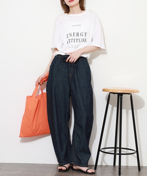 atONE(アットワン)の「ライトオンスデニムイージーバレルパンツ(デニムパンツ・レディース・ワンウォッシュ/ブルー/ネイビー・L/LL/M/3L/4L)」の18枚目の写真