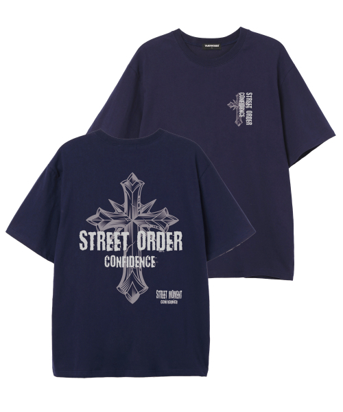 VANNWORKS(バンワークス)の「CROSS STREET 半袖Tシャツ (VS0227) ネイビー(Tシャツ/カットソー・メンズ・その他・SMALL/MEDIUM/LARGE/X-LARGE/XX-LARGE)」の1枚目の写真
