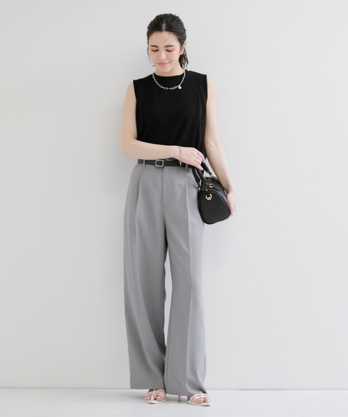 le cercle ADAM ET ROPE'（ルセルクルアダムエロペ）の「【UVカット】カットタンクトップ（タンクトップ・レディース・ブラック/ライトグレー/ホワイト/ピンク系その他2・FREE）」の5枚目の写真