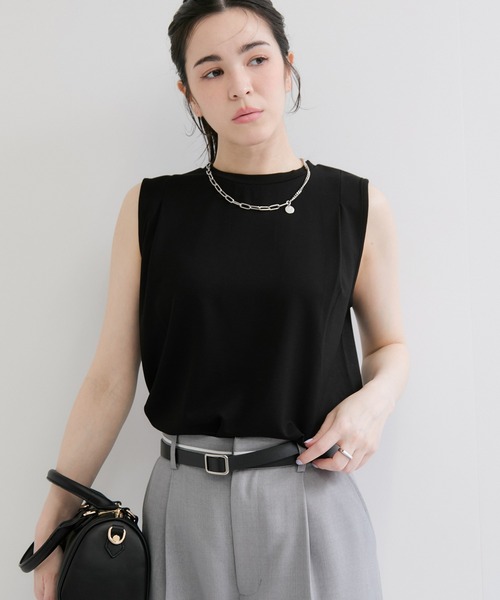le cercle ADAM ET ROPE'（ルセルクルアダムエロペ）の「【UVカット】カットタンクトップ（タンクトップ・レディース・ブラック/ライトグレー/ホワイト/ピンク系その他2・FREE）」の13枚目の写真