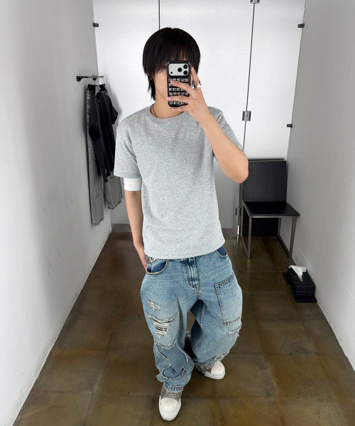 KICHUL（キチョル）の「All Day Soft T-shirt (Grey)（Tシャツ/カットソー・レディース・その他・SMALL/MEDIUM/LARGE）」の4枚目の写真