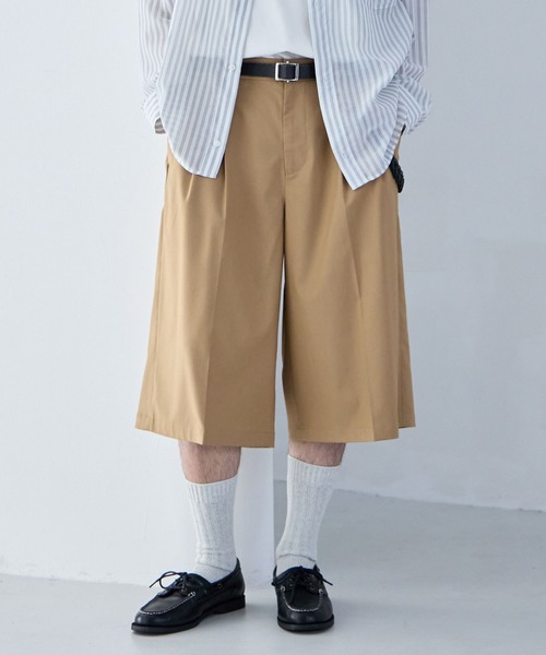 RAGEBLUE(レイジブルー)の「TR Buggy Half Pants / バギーハーフパンツ(スラックス・メンズ・ベージュ/ブラック・MEDIUM/LARGE)」の1枚目の写真
