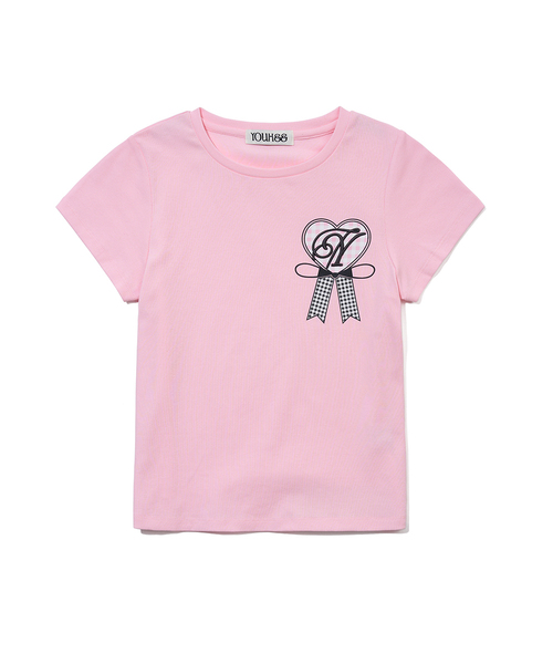 YOUHEE（ユヒ）の「[3COLORS] YOUHEE ROSETTE T-SHIRTS（Tシャツ/カットソー・レディース・ホワイト/ライトグレー/PINK・SMALL/MEDIUM）」の3枚目の写真