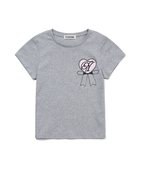 YOUHEE（ユヒ）の「[3COLORS] YOUHEE ROSETTE T-SHIRTS（Tシャツ/カットソー・レディース・ホワイト/ライトグレー/PINK・SMALL/MEDIUM）」の2枚目の写真