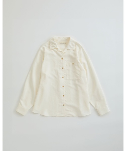 THE SHINZONE(ザ シンゾーン)の「OPEN COLLAR SHIRT 26MMSBL06(シャツ/ブラウス・レディース・ホワイト/ピンク・34/36)」の1枚目の写真