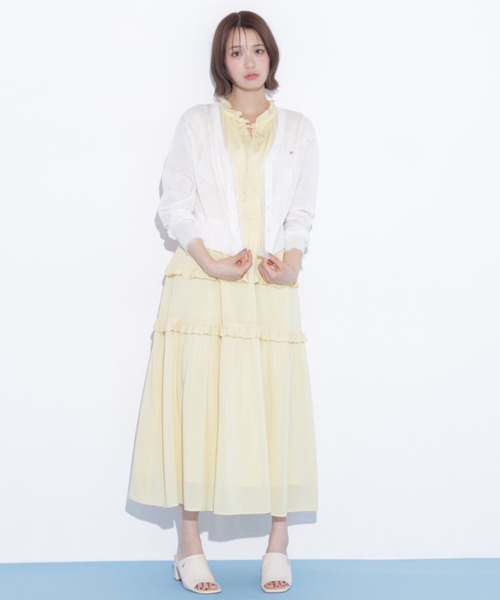 JILL by JILL STUART(ジルバイジルスチュアート)の「シアートリミングUVカーディガン(ニット/セーター・レディース・ピンク/ホワイト/ネイビー・FREE)」の10枚目の写真