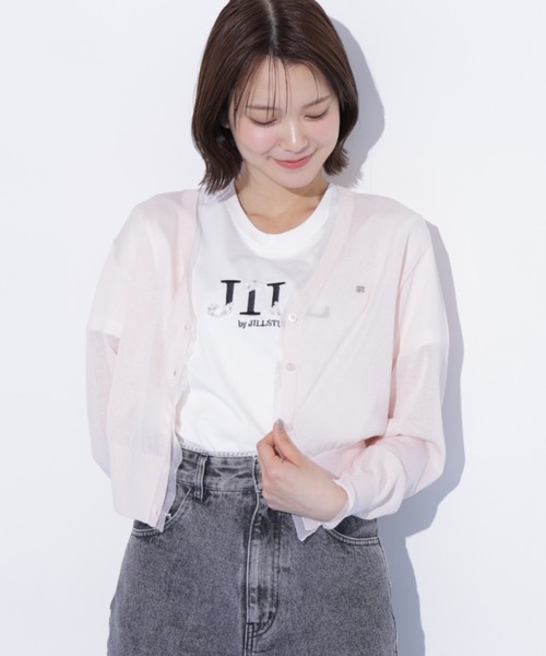 JILL by JILL STUART(ジルバイジルスチュアート)の「シアートリミングUVカーディガン(ニット/セーター・レディース・ピンク/ホワイト/ネイビー・FREE)」の18枚目の写真