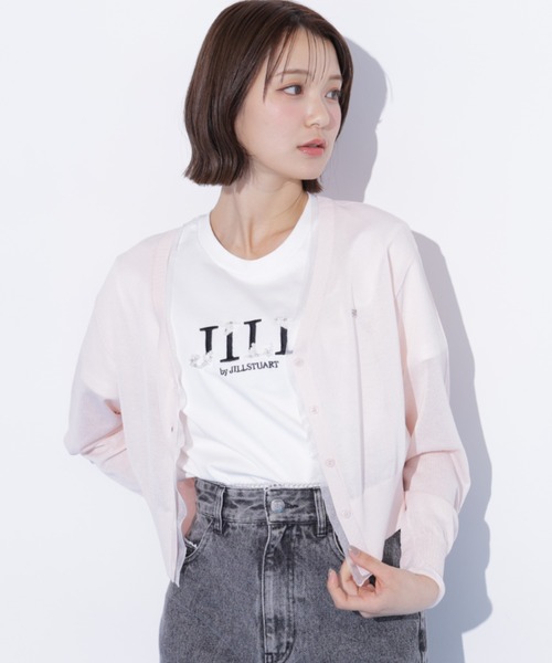 JILL by JILL STUART(ジルバイジルスチュアート)の「シアートリミングUVカーディガン(ニット/セーター・レディース・ピンク/ホワイト/ネイビー・FREE)」の14枚目の写真