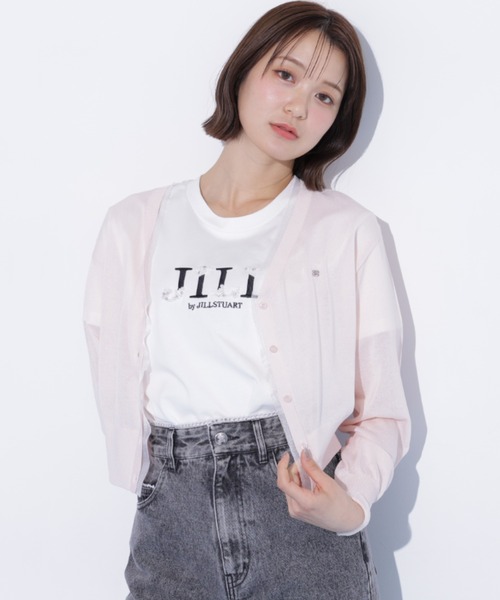 JILL by JILL STUART(ジルバイジルスチュアート)の「シアートリミングUVカーディガン(ニット/セーター・レディース・ピンク/ホワイト/ネイビー・FREE)」の16枚目の写真
