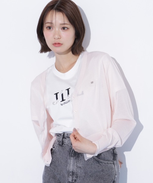 JILL by JILL STUART(ジルバイジルスチュアート)の「シアートリミングUVカーディガン(ニット/セーター・レディース・ピンク/ホワイト/ネイビー・FREE)」の15枚目の写真