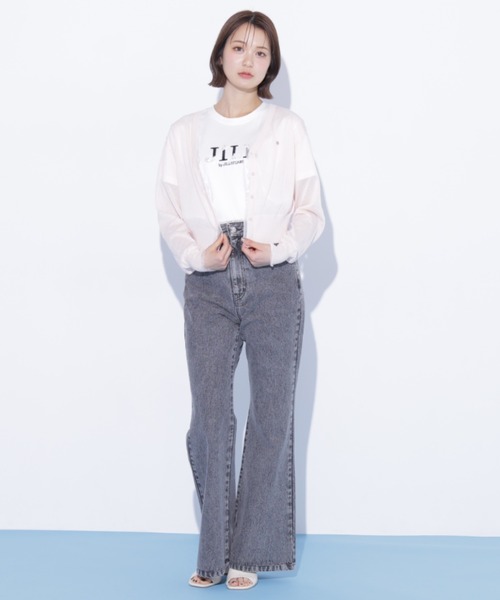 JILL by JILL STUART(ジルバイジルスチュアート)の「シアートリミングUVカーディガン(ニット/セーター・レディース・ピンク/ホワイト/ネイビー・FREE)」の20枚目の写真