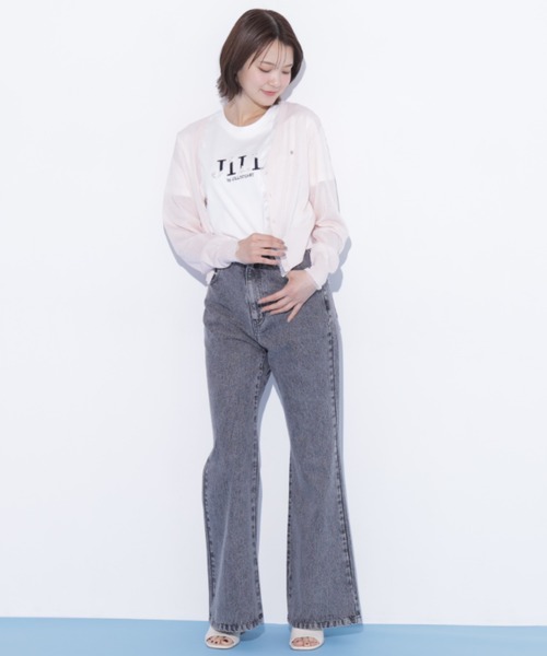 JILL by JILL STUART(ジルバイジルスチュアート)の「シアートリミングUVカーディガン(ニット/セーター・レディース・ピンク/ホワイト/ネイビー・FREE)」の21枚目の写真