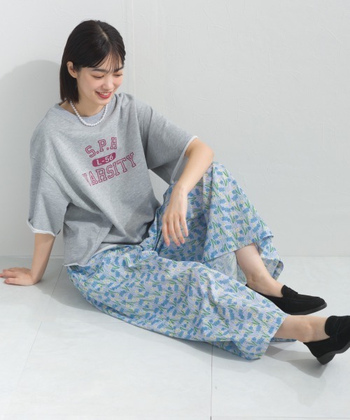 OMNES（オムネス）の「プリントワイドイージーパンツ（その他パンツ・レディース・ネイビー/アイボリー/ブルーグレー/カーキ・FREE）」の11枚目の写真