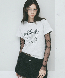 NICOLE BUTTERFLY SLIM TOP_MELANGE CHARCOAL