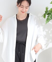 【S-LL/洗濯機可】後ろ姿も抜かりなく バックレースアップシャツ