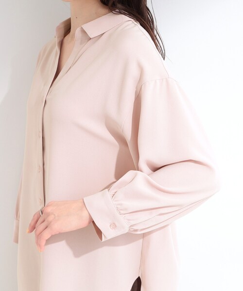 SHOO・LA・RUE(シューラルー)の「【S-LL/洗濯機可】後ろ姿も抜かりなく バックレースアップシャツ(シャツ/ブラウス・レディース・オフホワイト/ライトブルー/ベビーピンク・02/01/04/03)」の15枚目の写真