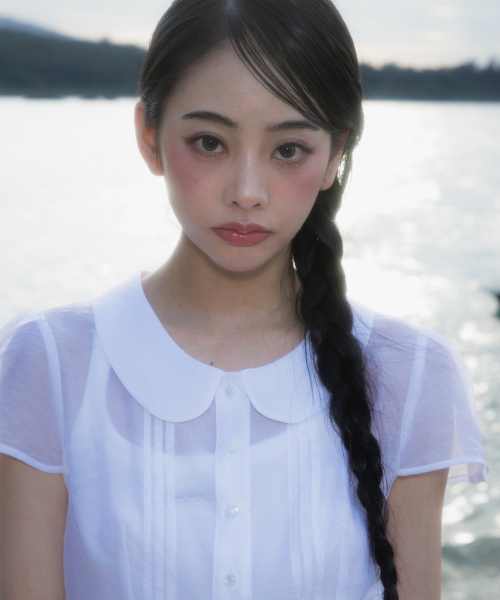 ROSEFRANTZ（ロゼフランツ）の「See-through Pleat Short Sleeved Blouse [Ivory]（シャツ/ブラウス・レディース・アイボリー・SMALL/MEDIUM）」の12枚目の写真