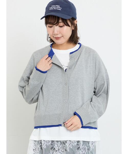Samansa Mos2(サマンサ モスモス)の「バイカラークルーネックニットカーディガン(カーディガン/ボレロ・レディース・ブラック/グレー/グリーン・F)」の22枚目の写真