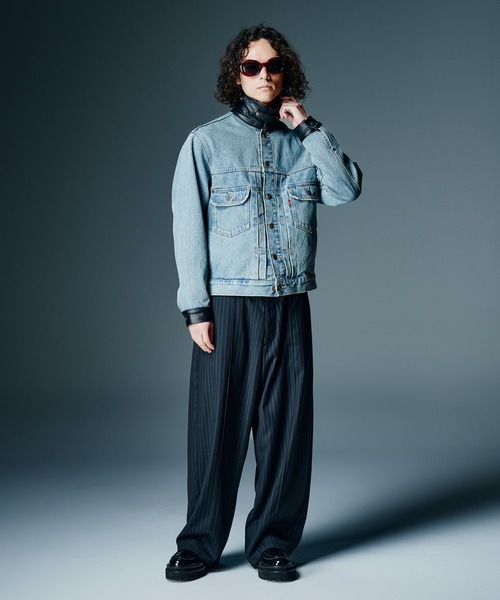 glamb(グラム)の「Leather Combination Denim Jacket / レザーコンビネーションデニムジャケット(デニムジャケット・メンズ・ブラック/インディゴブルー・S/M/L)」の9枚目の写真
