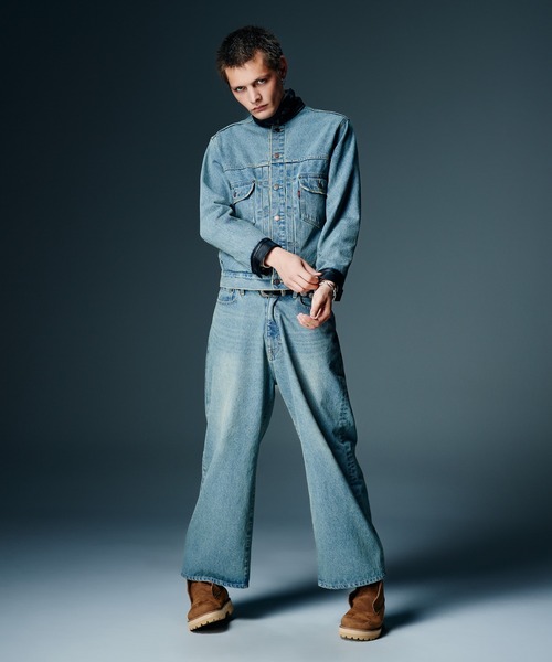 glamb(グラム)の「Leather Combination Denim Jacket / レザーコンビネーションデニムジャケット(デニムジャケット・メンズ・ブラック/インディゴブルー・S/M/L)」の5枚目の写真