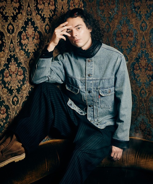 glamb(グラム)の「Leather Combination Denim Jacket / レザーコンビネーションデニムジャケット(デニムジャケット・メンズ・ブラック/インディゴブルー・S/M/L)」の12枚目の写真