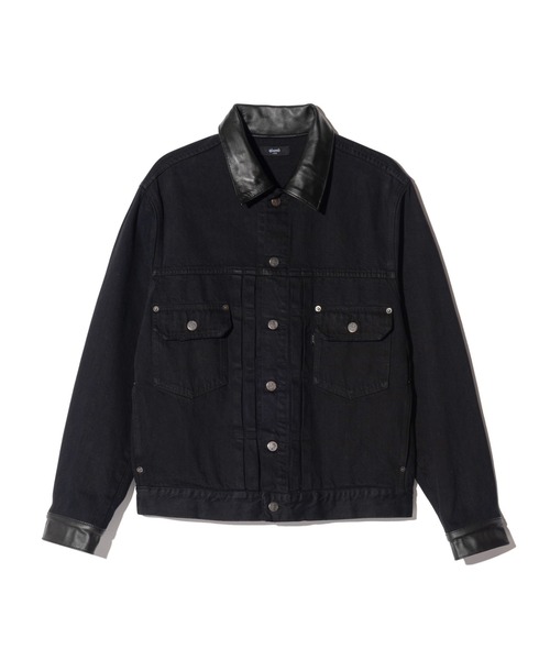 Leather Combination Denim Jacket / レザーコンビネーションデニム