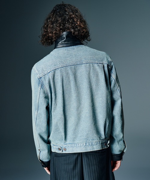 glamb(グラム)の「Leather Combination Denim Jacket / レザーコンビネーションデニムジャケット(デニムジャケット・メンズ・ブラック/インディゴブルー・S/M/L)」の20枚目の写真
