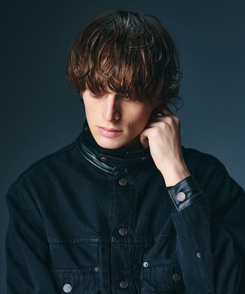 glamb(グラム)の「Leather Combination Denim Jacket / レザーコンビネーションデニムジャケット(デニムジャケット・メンズ・ブラック/インディゴブルー・S/M/L)」の18枚目の写真