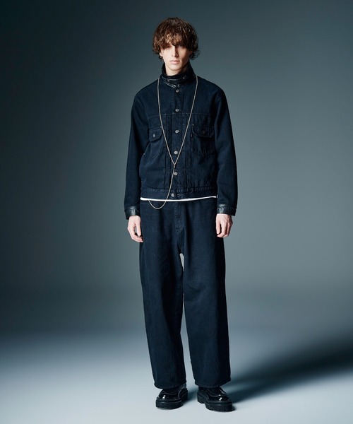 glamb(グラム)の「Leather Combination Denim Jacket / レザーコンビネーションデニムジャケット(デニムジャケット・メンズ・ブラック/インディゴブルー・S/M/L)」の3枚目の写真