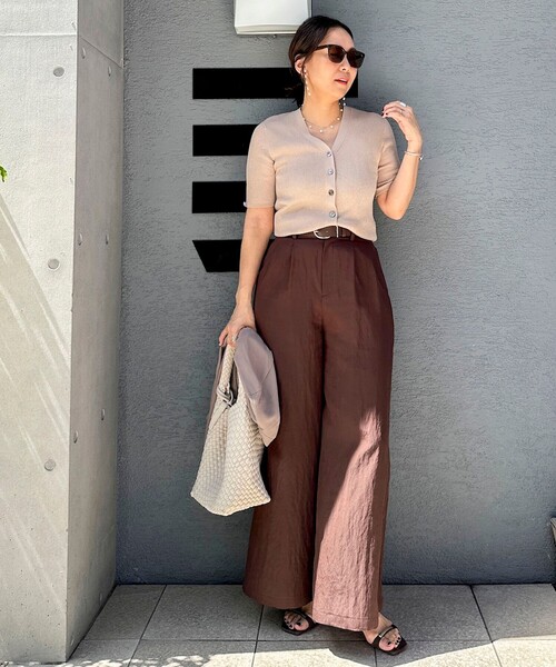 NOLLEY’S Sophi(ノーリーズソフィ)の「ウォッシャブルフィブリルポプリンワイドパンツ(その他パンツ・レディース・ブラウン/ブラック・34/38/36)」の8枚目の写真