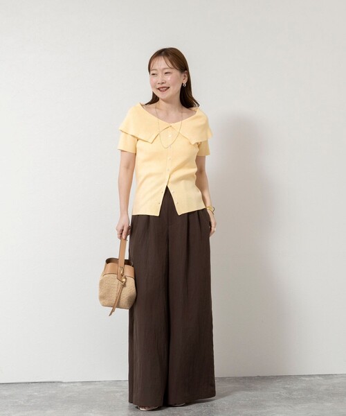 NOLLEY’S Sophi(ノーリーズソフィ)の「ウォッシャブルフィブリルポプリンワイドパンツ(その他パンツ・レディース・ブラウン/ブラック・34/38/36)」の7枚目の写真