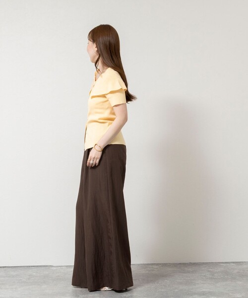 NOLLEY’S Sophi(ノーリーズソフィ)の「ウォッシャブルフィブリルポプリンワイドパンツ(その他パンツ・レディース・ブラウン/ブラック・34/38/36)」の6枚目の写真