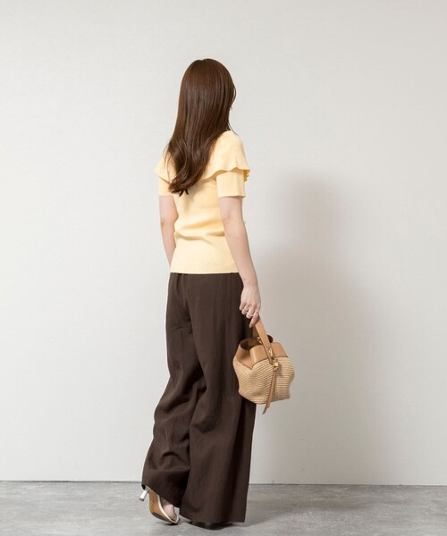 NOLLEY’S Sophi(ノーリーズソフィ)の「ウォッシャブルフィブリルポプリンワイドパンツ(その他パンツ・レディース・ブラウン/ブラック・34/38/36)」の5枚目の写真